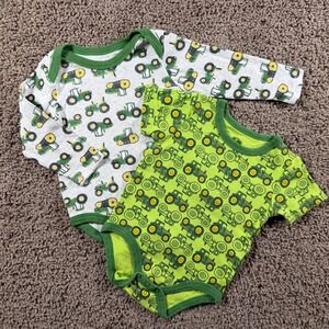 John‎ Deere bundle Baby Boy Girl Tractor Bodysuit one piece 9-12 mo farm romper